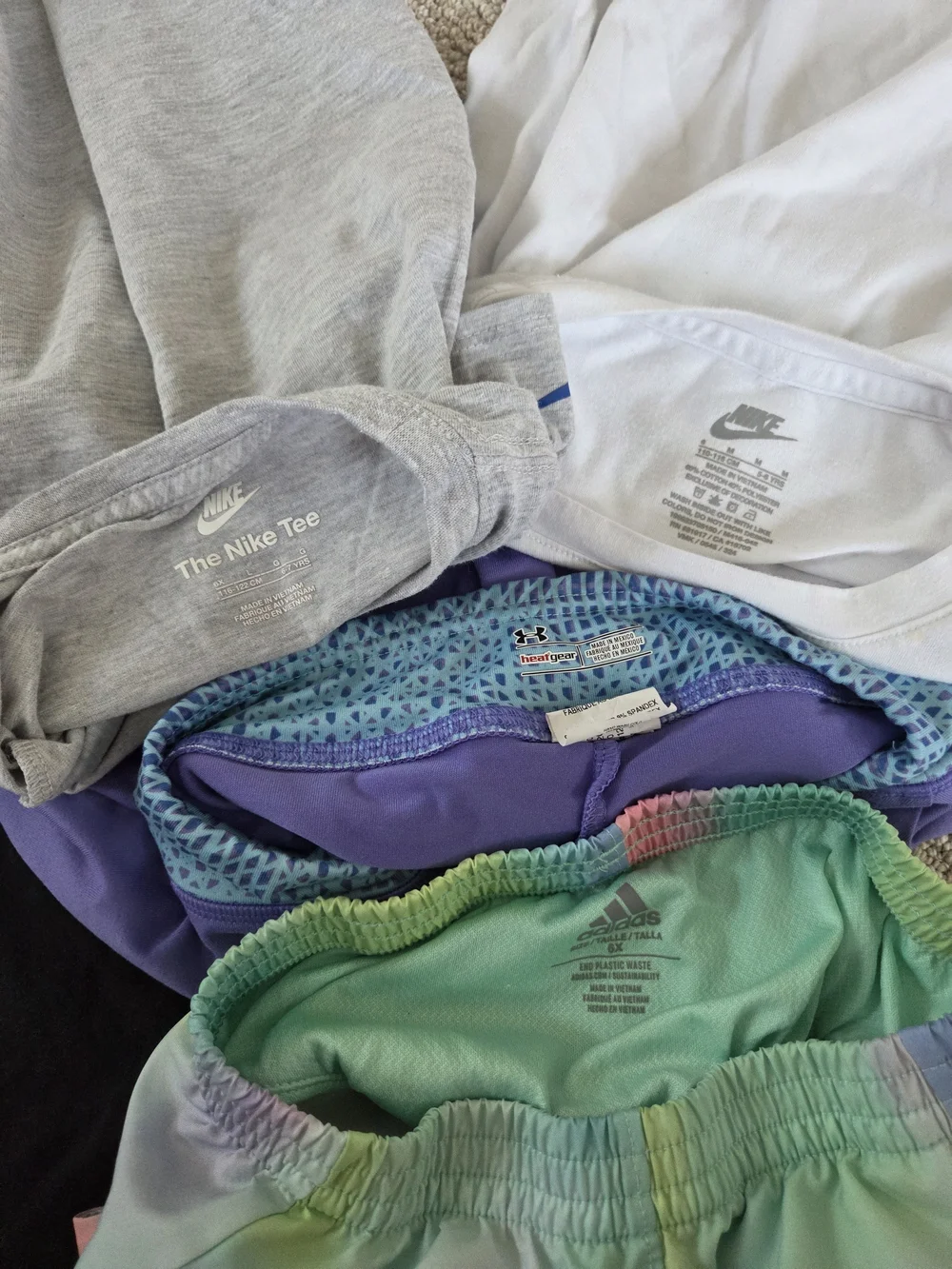 Nike, Adidas, and Under Armour Girls Athletic Clothing Lot